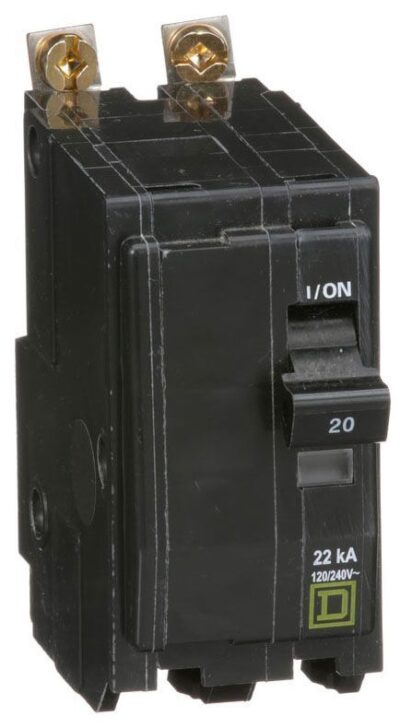 QOB220VH - Square D - 20 Amp 22kA Breaker Bolt-On - 20 Amp - 2 Pole - 240 Volt