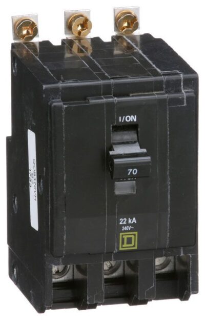 QOB370VH - Square D - 70 Amp 22kA Circuit Breaker Bolt-On - 70 Amp - 3 Pole - 240 Volt