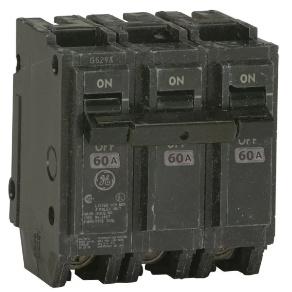 THHQL32060 - GE - 60 Amp Circuit Breaker Plug-In - 60 Amp - 3 Pole - 240 Volt 22.000 KAIC - Image 2
