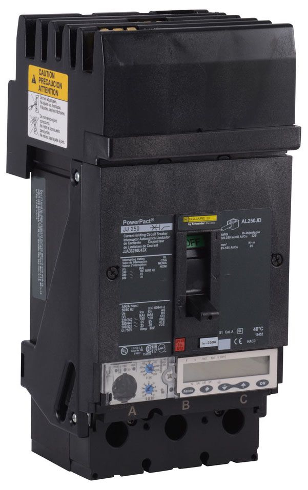 JJA36250U43X - Square D - Molded Case Circuit Breaker I-Line Plug-In - 250 Amp - 3 Pole - 600 Volt