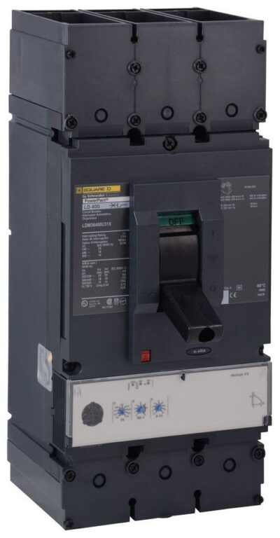 LJM36400U31X - Square D Bolt-On 600V 400A 3 pole circuit breaker 65kA@480V