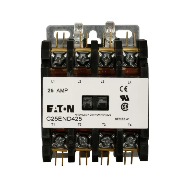 C25END425T Cutler Hammer C25 Series Contactor 4 pole 3 phase 600V 25A 24V coil