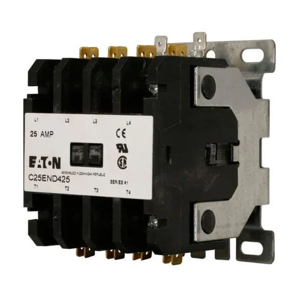 C25END425T Cutler Hammer C25 Series Contactor 4 pole 3 phase 600V 25A 24V coil - Image 3