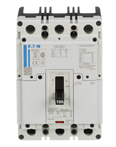 PDG23M0100TFFJ - Eaton - Molded Case Circuit Breaker Feed Thru - 100 Amp - 3 Pole - 600 Volt