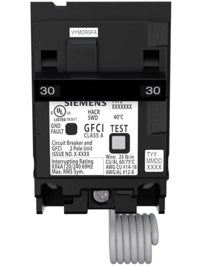 Q230GF - Siemens - Circuit Breaker 30 Amp - 2 Pole - 240 Volt ( GFI )