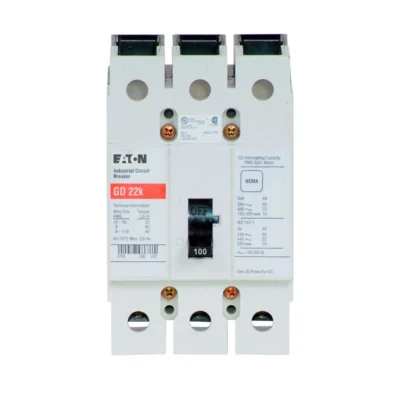 GD3100 - Cutler Hammer Feed-Thru 480V 100A 3 pole circuit breaker 22kA@480V