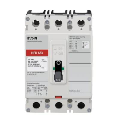 HFD3125L - Eaton - Molded Case Circuit Breaker Feed-Thru - 125 Amp - 3 Pole - 600 Volt