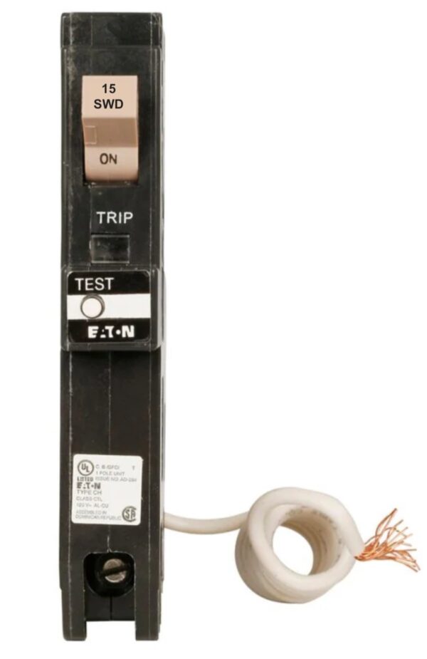 CH115GF - Eaton - 15 Amp Molded Case Circuit Breaker Plug-In - 15 Amp - 1 Pole - 120 Volt