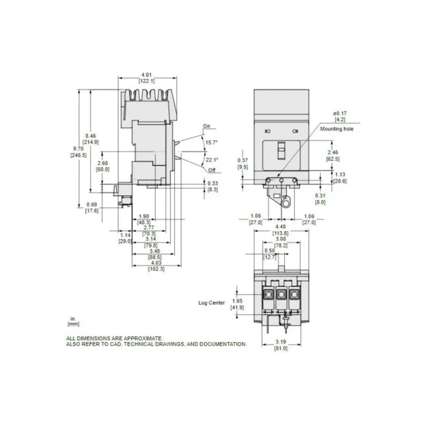BDA36040 - Square D - Molded Case Circuit Breaker I-Line Plug-In - 40 Amp - 3 Pole - 600 Volt - Image 5