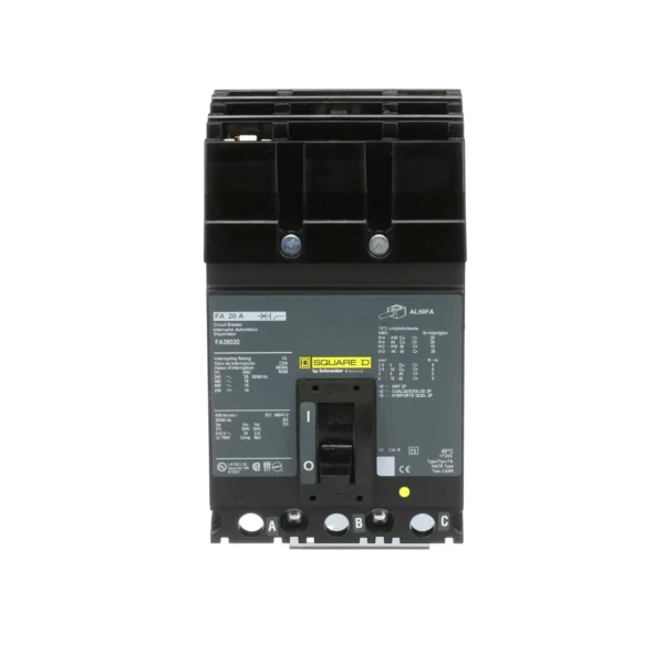 FA36020 - Square D - Molded Case Circuit Breaker I-Line Plug-In - 20 Amp - 3 Pole - 600 Volt