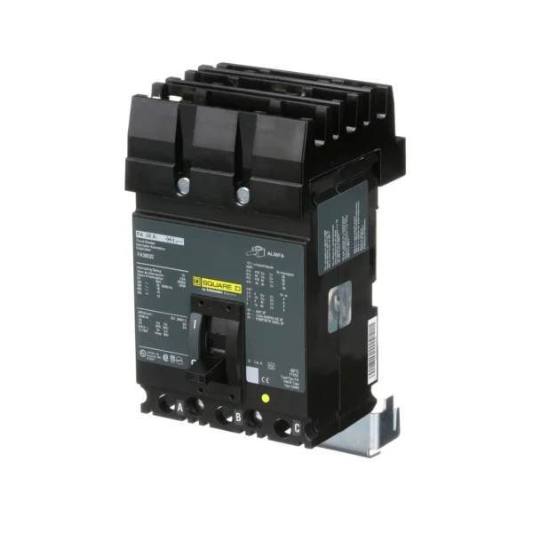 FA36020 - Square D - Molded Case Circuit Breaker I-Line Plug-In - 20 Amp - 3 Pole - 600 Volt - Image 3