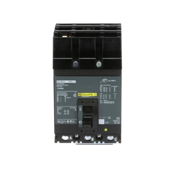 FA36060 - Square D - Molded Case Circuit Breaker I-Line Plug-In - 60 Amp - 3 Pole - 600 Volt