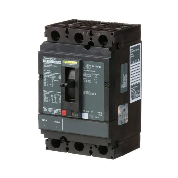 HDL36125 - Square D - Molded Case Circuit Breaker Feed-Thru - 125 Amp - 3 Pole - 600 Volt - Image 2