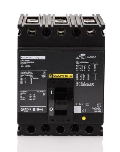 FHL36020 - Square D - Molded Case Circuit Breaker Feed-Thru - 20 Amp - 3 Pole - 600 Volt