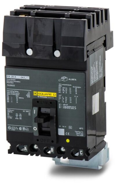 FA36025 - Square D - Molded Case Circuit Breaker I-Line Plug-In - 25 Amp - 3 Pole - 600 Volt