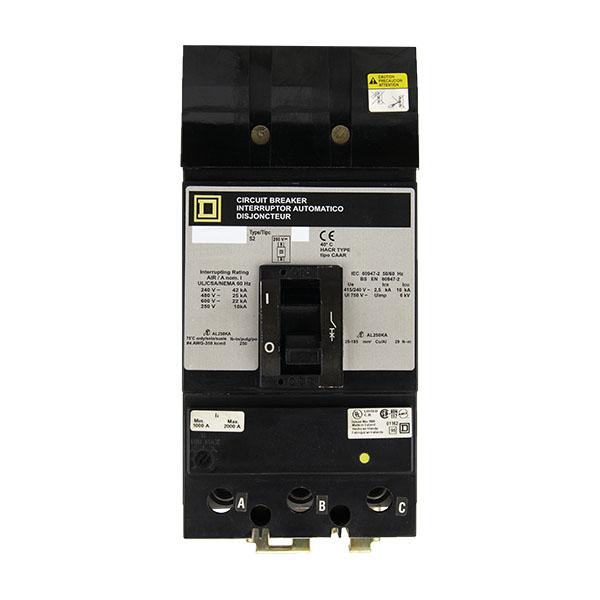 KH36225 - Square D - Molded Case Circuit Breaker I-Line Plug-In - 225 Amp - 3 Pole - 600 Volt