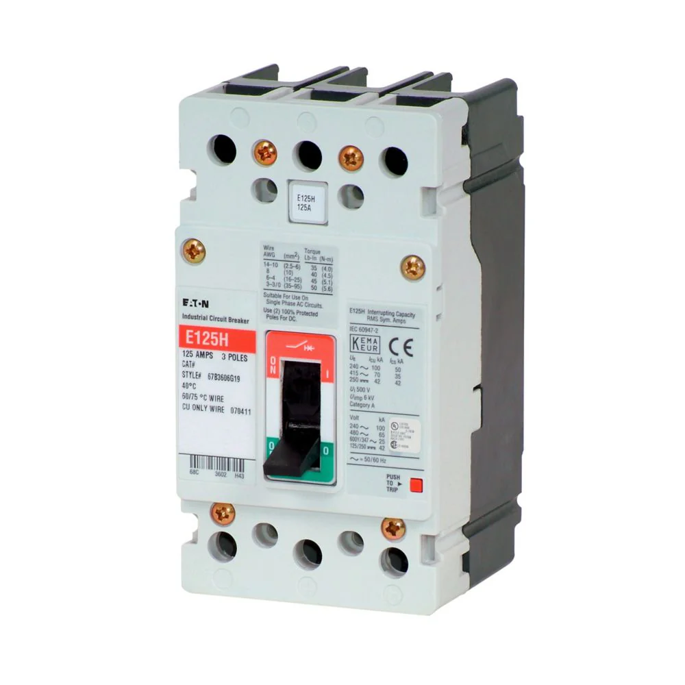 EGH3060FFB - Cutler Hammer Bolt-On 600V 60A 3 pole circuit breaker 65kA@480V - Image 2
