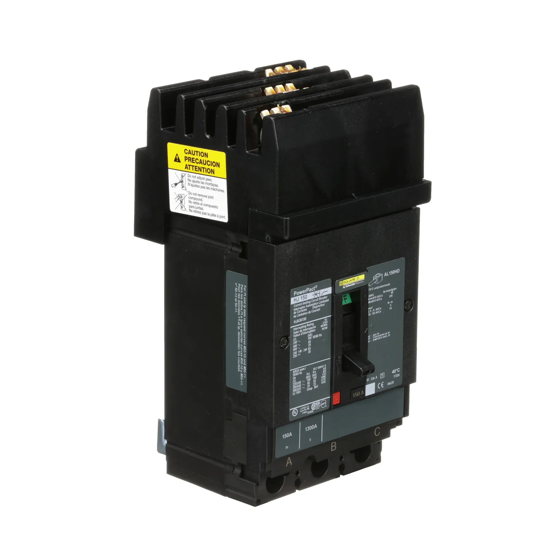 HJA36150 - Square D - Molded Case Circuit Breaker I-Line Plug-In - 150 Amp - 3 Pole - 600 Volt - Image 2
