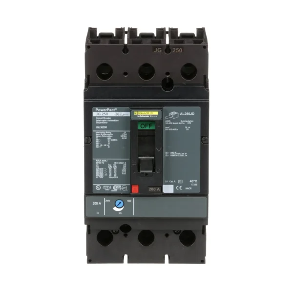 JGL36200 - Square D - Molded Case Circuit Breaker Feed-Thru - 200 Amp - 3 Pole - 600 Volt