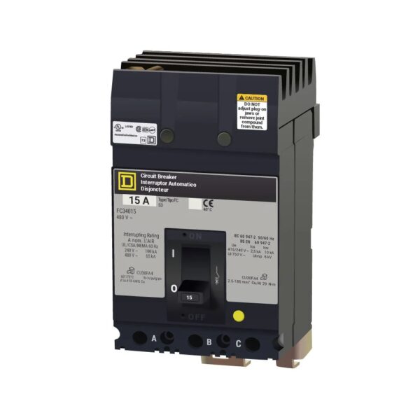 FC34015 - Square D - Molded Case Circuit Breakers I-Line Style Plug-In - 15 Amp - 3 Pole - 480 Volt - Image 2