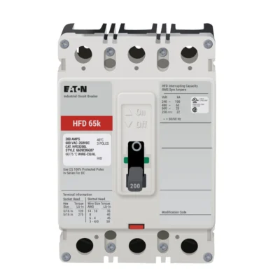HFD3200L - Eaton - Molded Case Circuit Breaker Bolt-On - 200 Amp - 3 Pole - 600 Volt