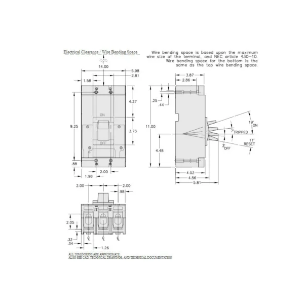 LH36400 - Square D - Molded Case Circuit Breaker I-Line Plug-In - 400 Amp - 3 Pole - 600 Volt - Image 5
